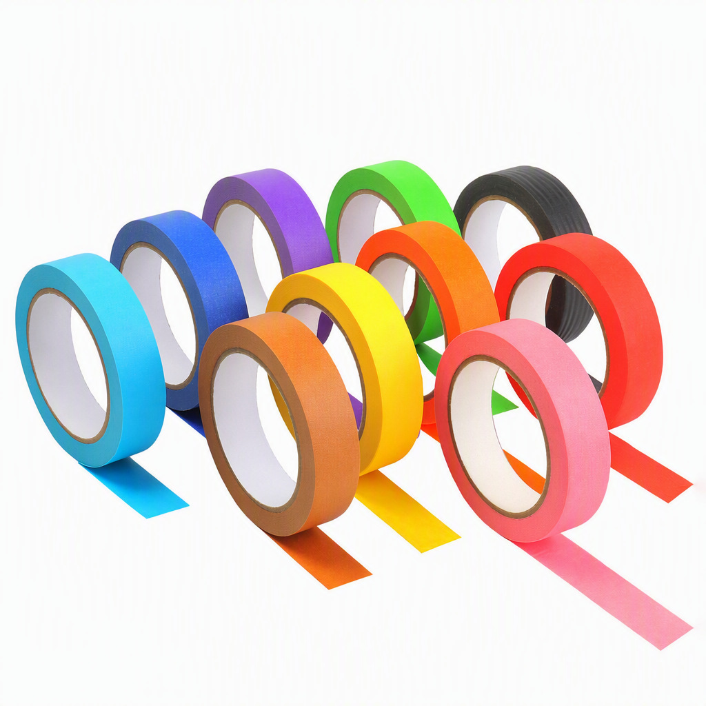 Colored masking paper tape, multiple colors